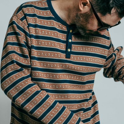 ドレス ヒッピー オリエンタル ボーダー ロングスリーブ ティー