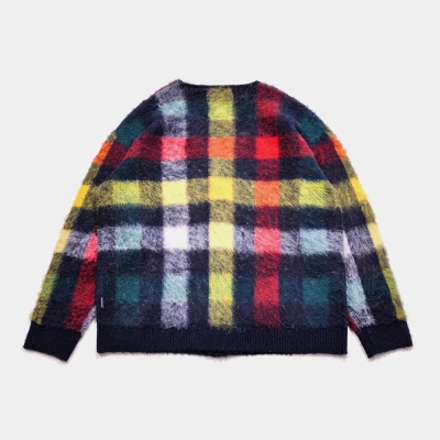 アップルバム チェック ニット カーディガン