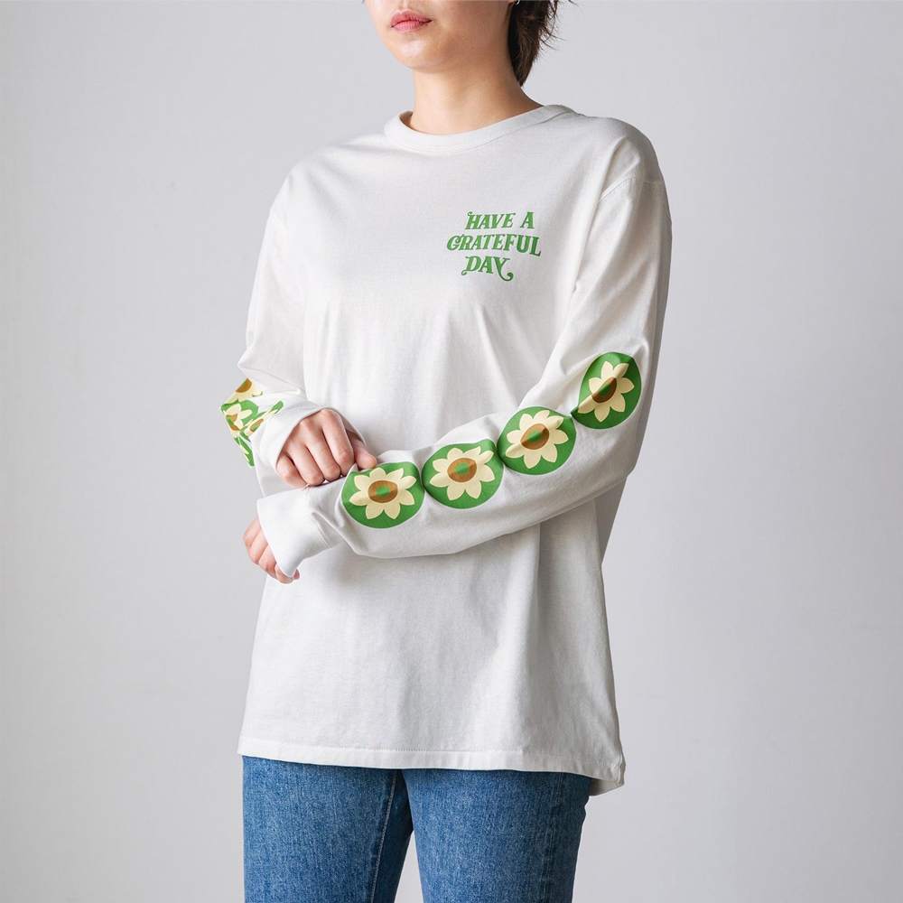 ハブ ア グレイティフル デイズ ロングスリーブ Tシャツ - ヘリオトロピズム