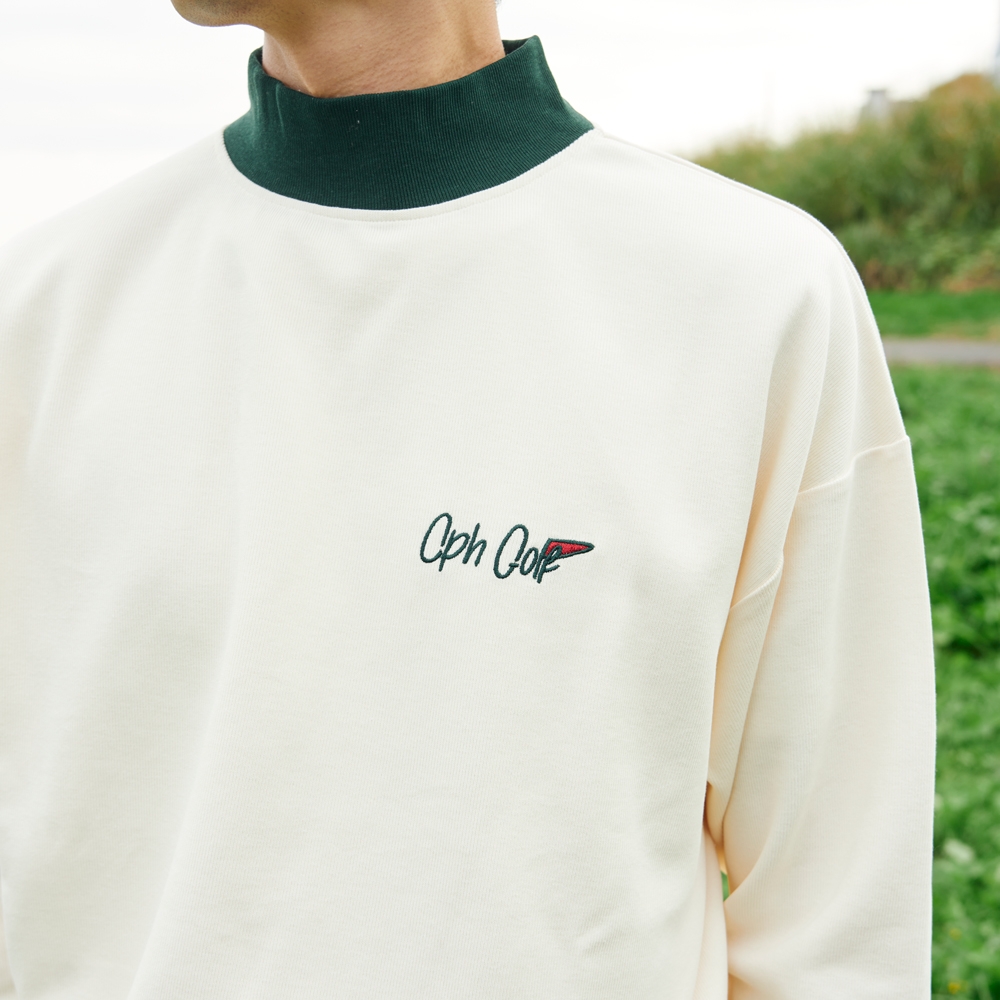 キャプテンズヘルム ゴルフ フラッグ ロゴ ロングスリーブ モック