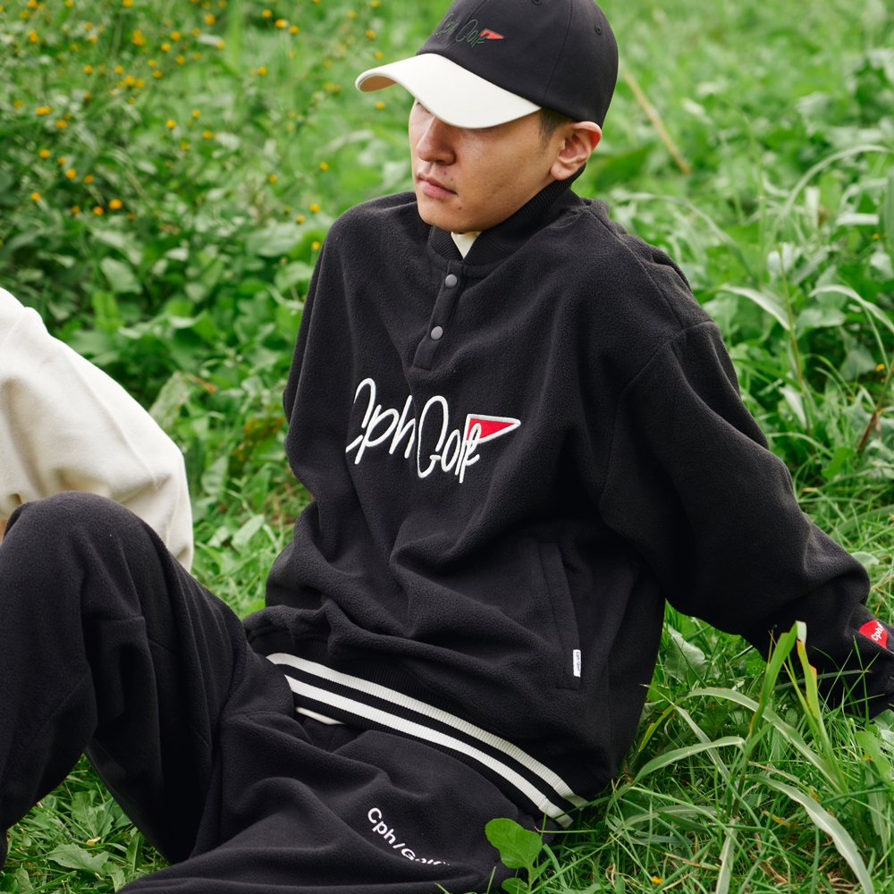 キャプテンズヘルム ゴルフ フラッグ ロゴ マイクロ フリース プルオーバー