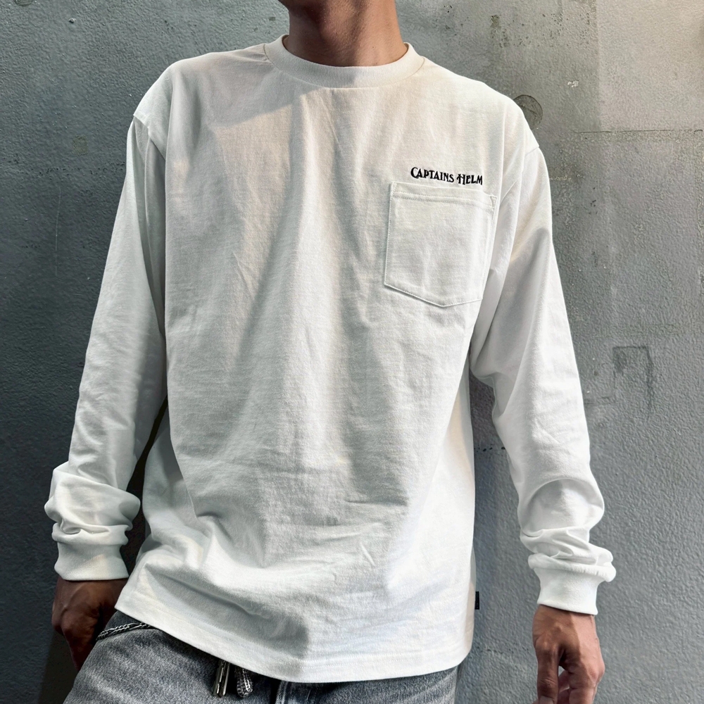キャプテンズヘルム エンブロイダリーロゴ ロングスリーブ ポケット ティー