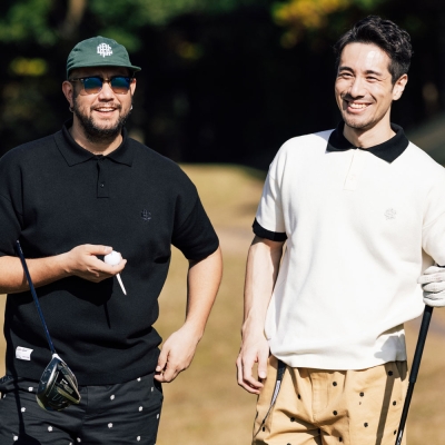 キャプテンズヘルム ゴルフ オーバーラップ ロゴ ニット ポロ