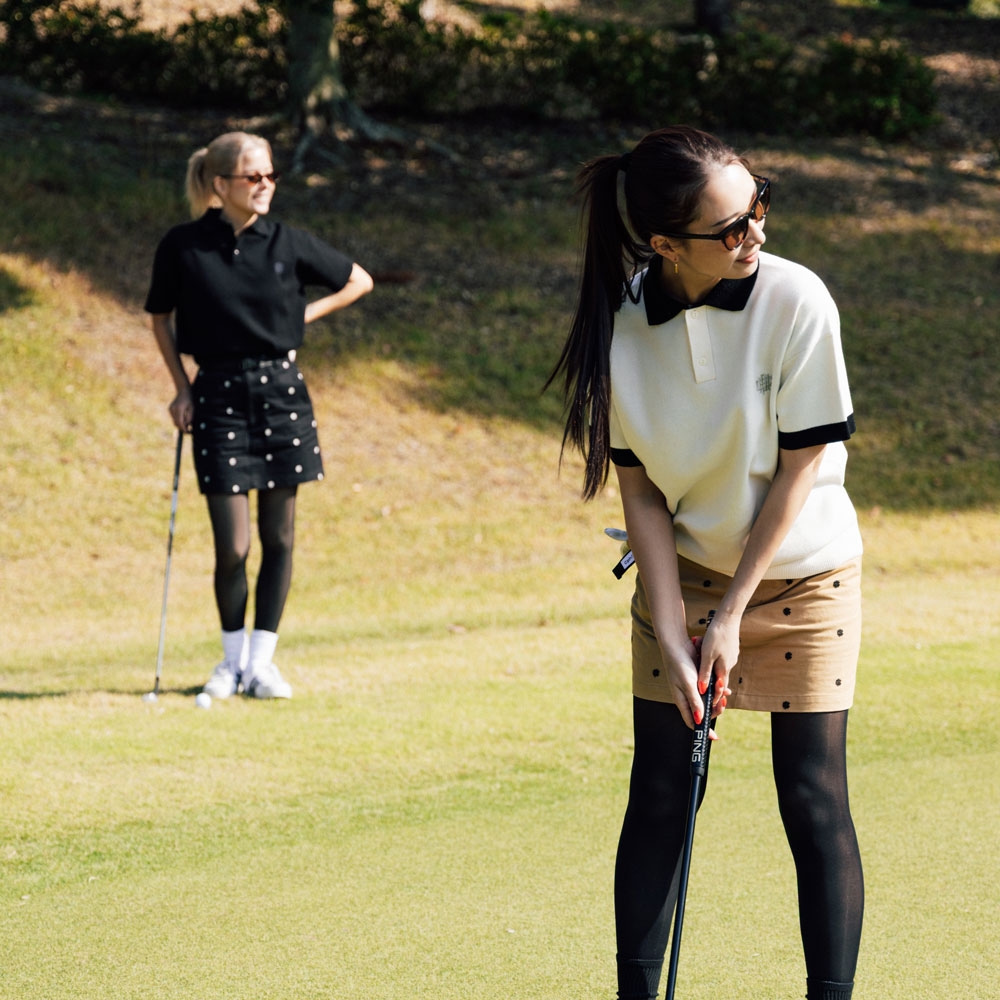 キャプテンズヘルム ゴルフ オーバーラップ ロゴ ニット ポロ