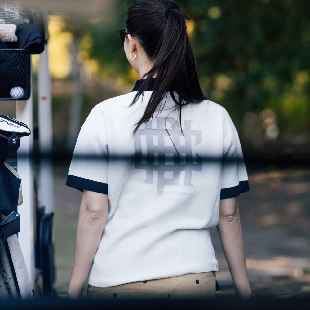 キャプテンズヘルム ゴルフ オーバーラップ ロゴ ニット ポロ