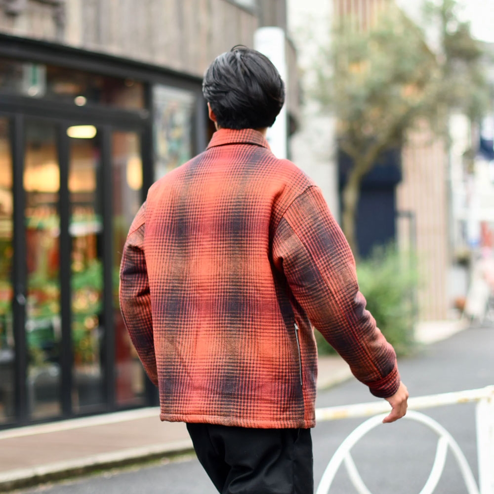 イーブルアクト チェック パディッド ジャケット