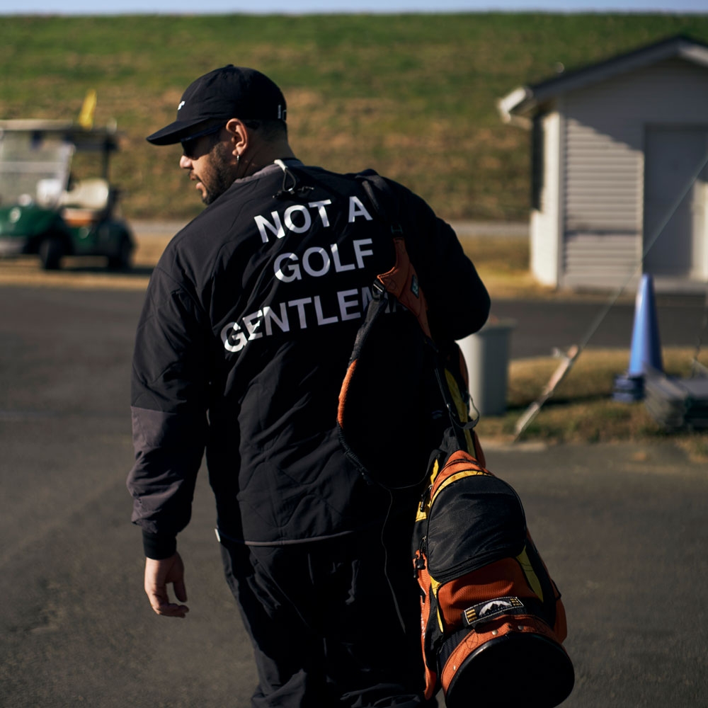 キャプテンズヘルム ゴルフ バイカラー キルティング ノーカラー ジャケット