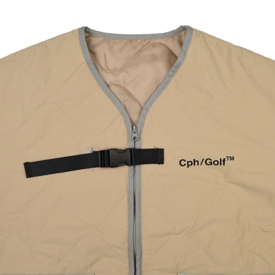 キャプテンズヘルム ゴルフ バイカラー キルティング ノーカラー ジャケット