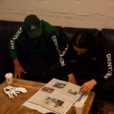 キャプテンズヘルム ゴルフ ロゴ ロングスリーブ モックネック ティー