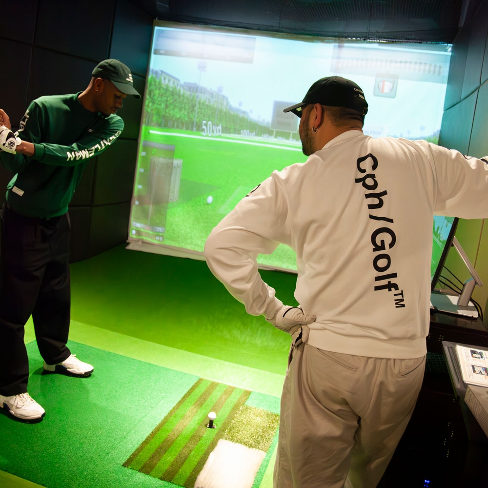 キャプテンズヘルム ゴルフ ロゴ ロングスリーブ モックネック ティー