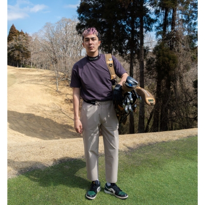 キャプテンズヘルム ゴルフ  トレードマーク ジャガード モックネック