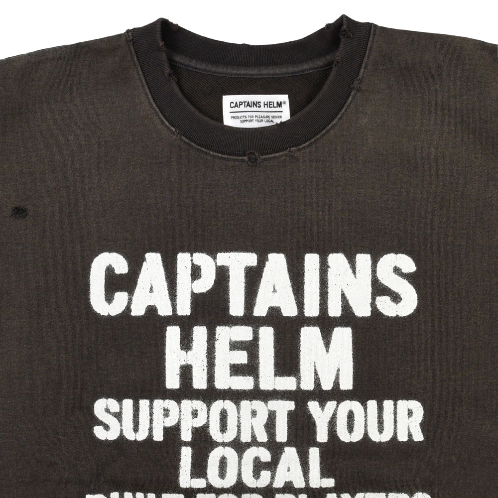 キャプテンズヘルム ダメージ クルー スウェット