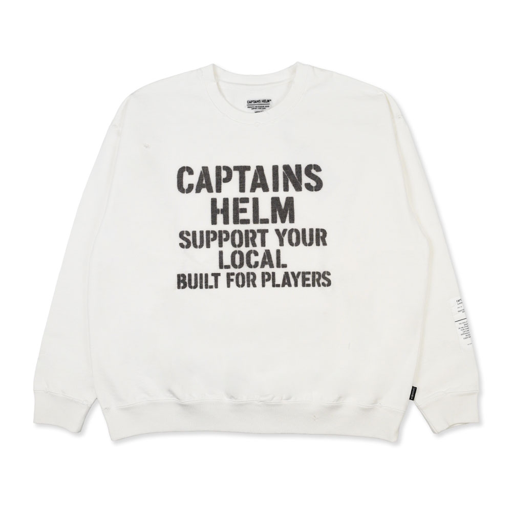 キャプテンズヘルム ダメージ クルー スウェット | CAPTAINS DAMAGED