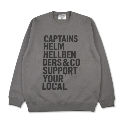 ヘルベンダーズ キャプテンズヘルムロ ーカル ドリップ ロゴ クルー スエット