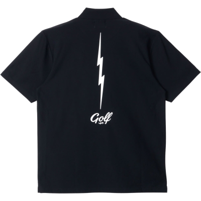 エレクトリック ヴァーチカル ボルト クロス モックネック ショートスリーブ ティー