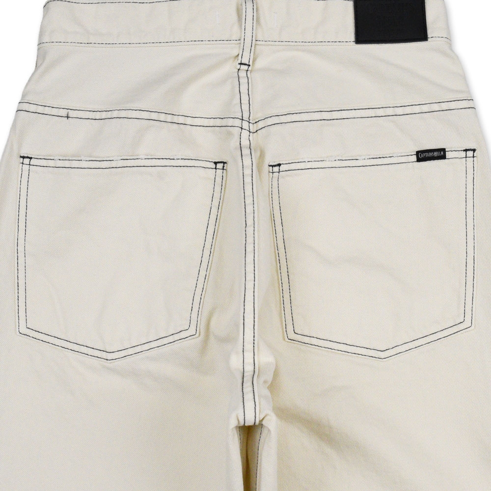 キャプテンズヘルム ヘルム ホワイト リラックス デニム パンツ