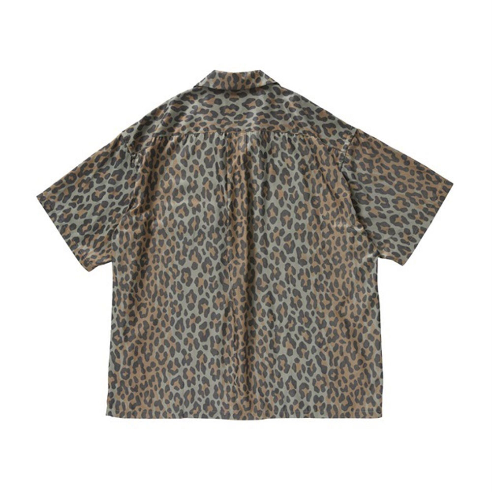マジックナンバー レーヨン ツウィル レオパ－ド オープンカラー シャツ