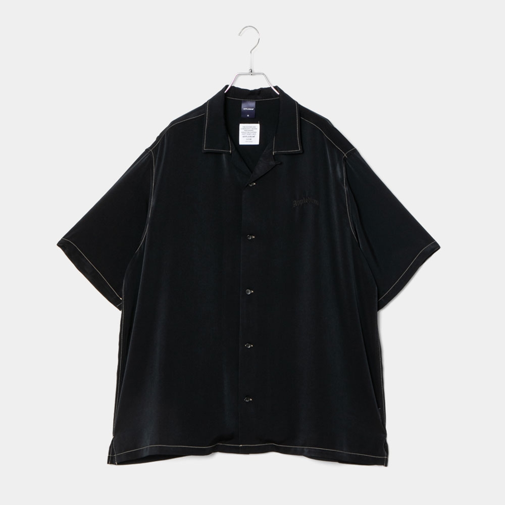 アップルバム フェミニッシュ サテン アロハ シャツ