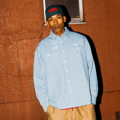 ヘイト ストライプ デニム シャツ