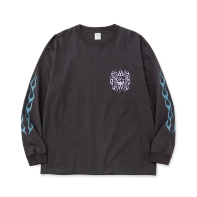 キャリー ヴィンテージ タイプ フレーム ロゴ ピンストライピング ロングスリーブ ティー