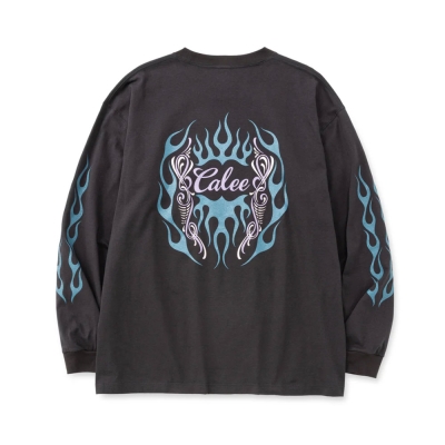 キャリー ヴィンテージ タイプ フレーム ロゴ ピンストライピング ロングスリーブ ティー