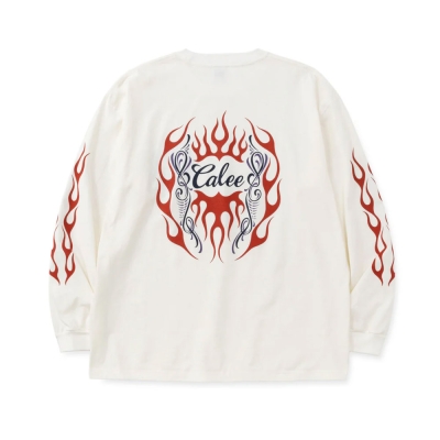 キャリー ヴィンテージ タイプ フレーム ロゴ ピンストライピング ロングスリーブ ティー