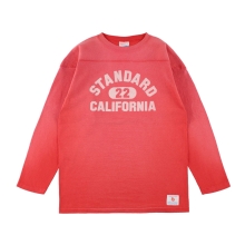 スタンダードカリフォルニア ヘビーウェイト フットボール ロゴ ロングスリーブ ティー ヴィンテージ ウォッシュ