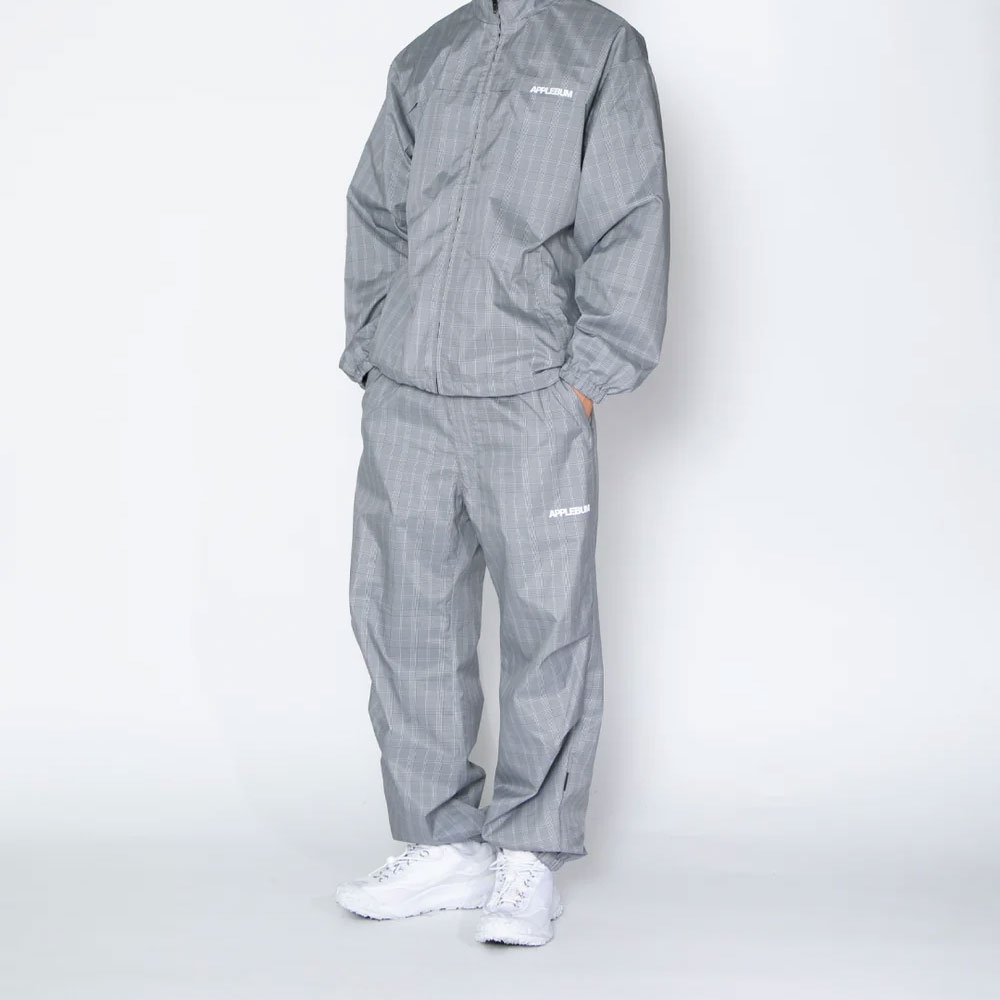 アップルバム チェック タフタ トラック パンツ