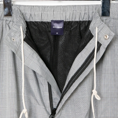 アップルバム チェック タフタ トラック パンツ