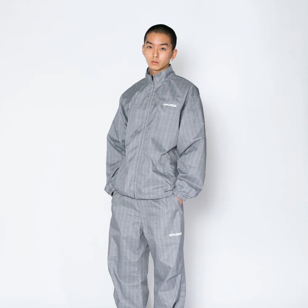 アップルバム チェック タフタ トラック ジャケット