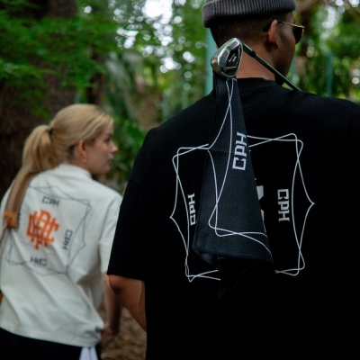 キャプテンズヘルム ゴルフ オーバーラップ ロゴ ショートスリーブ　モック