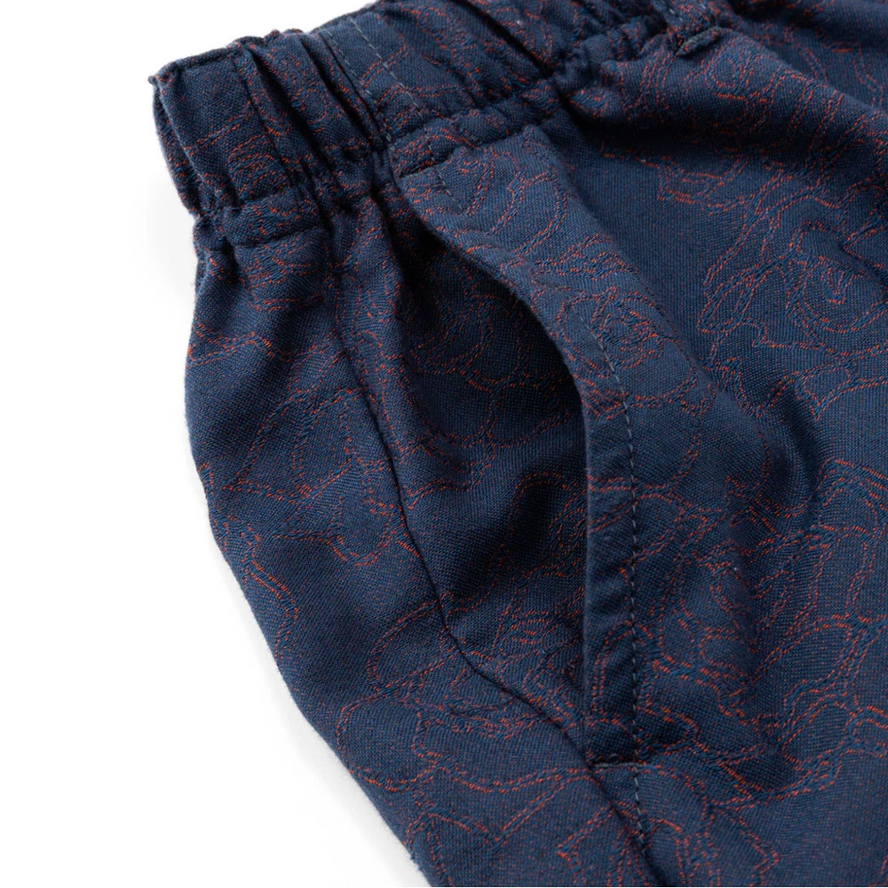 キャリー ローズ パターン ジャガード リラックス パンツ