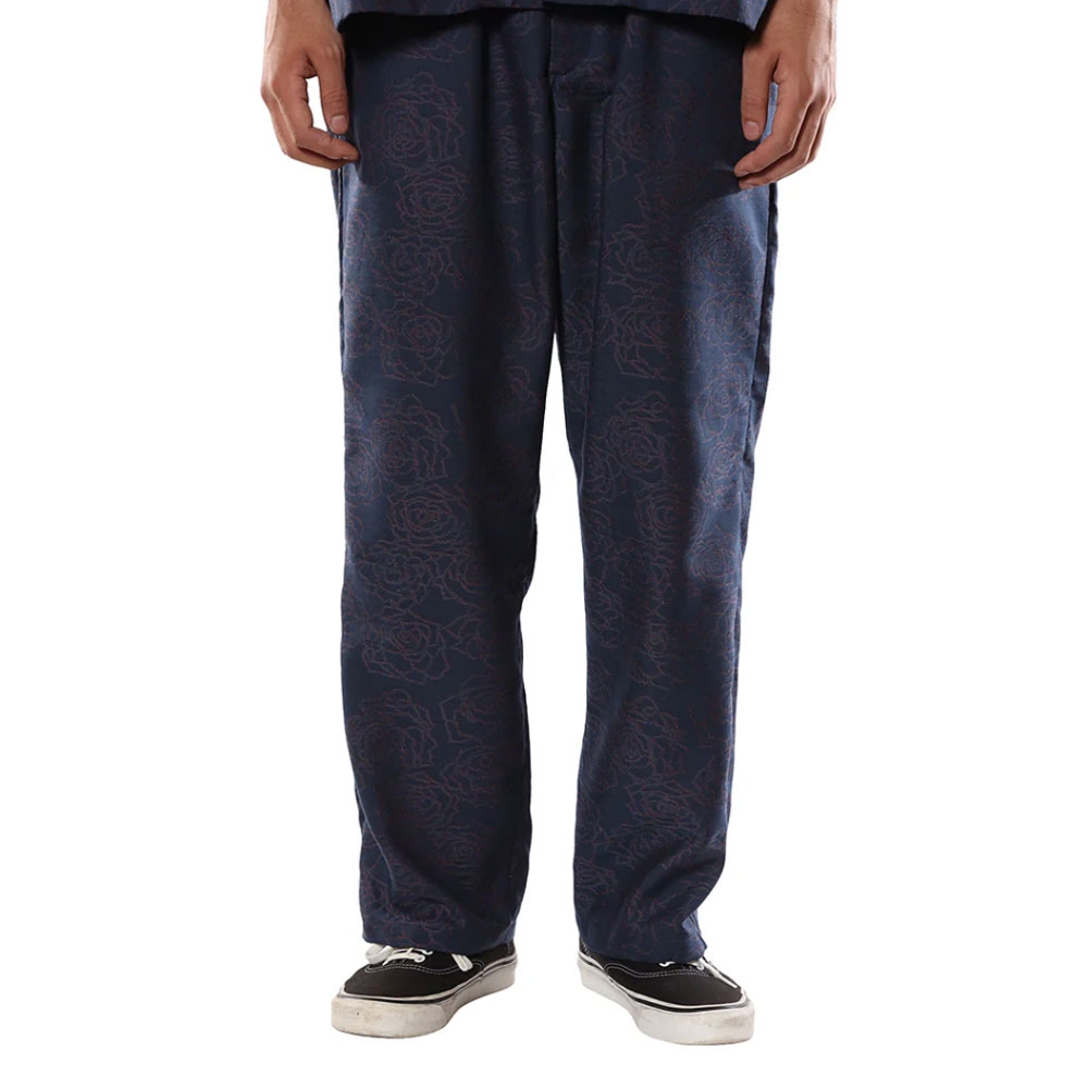 キャリー ローズ パターン ジャガード リラックス パンツ