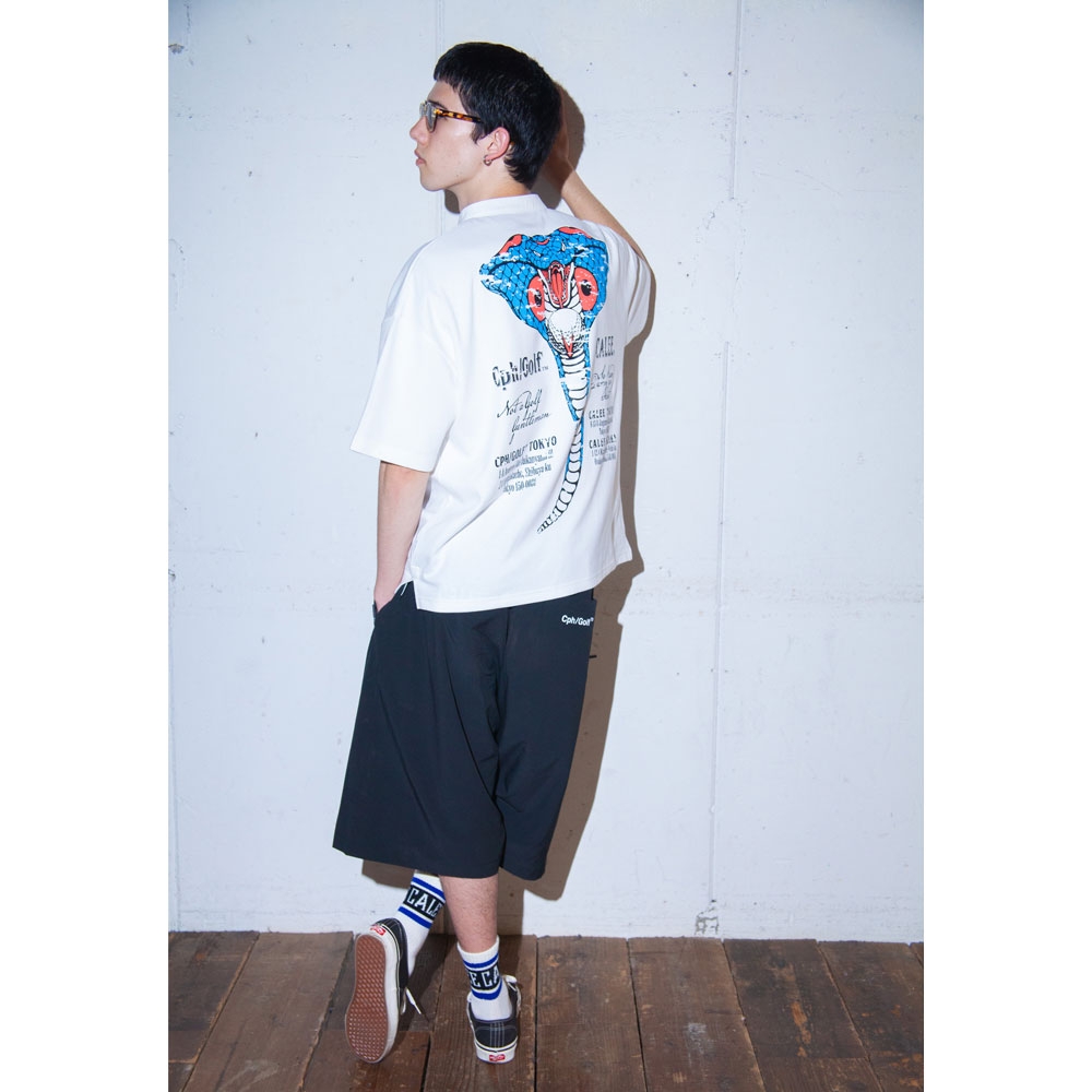 キャリー x キャプテンズヘルム ゴルフ ヘンリーネック コブラ tシャツ