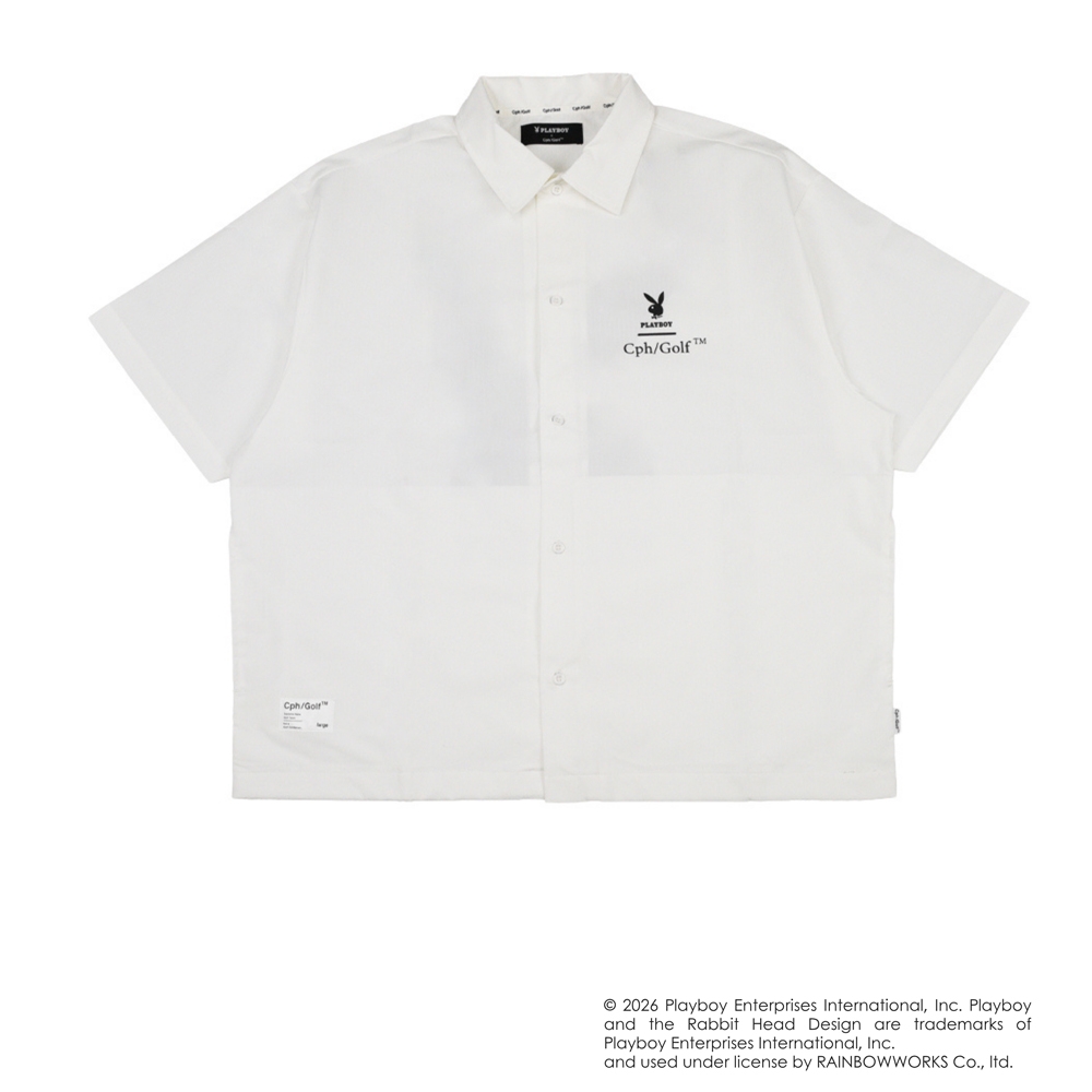 プレイボーイ x キャプテンズヘルム ゴルフバニー ロゴ リップ ストップ シャツ