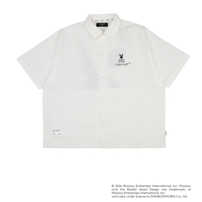 プレイボーイ x キャプテンズヘルム ゴルフバニー ロゴ リップ ストップ シャツ