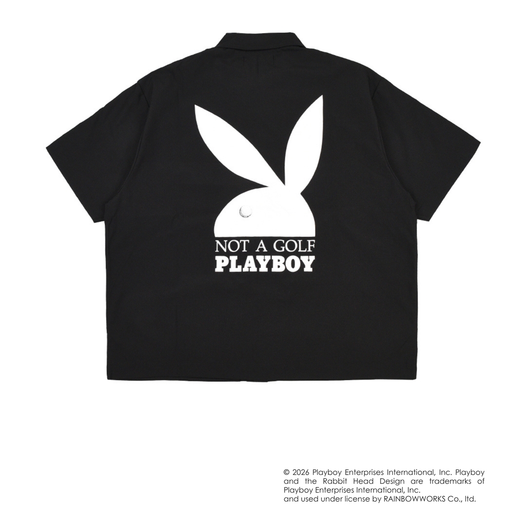 プレイボーイ x キャプテンズヘルム ゴルフバニー ロゴ リップ ストップ シャツ