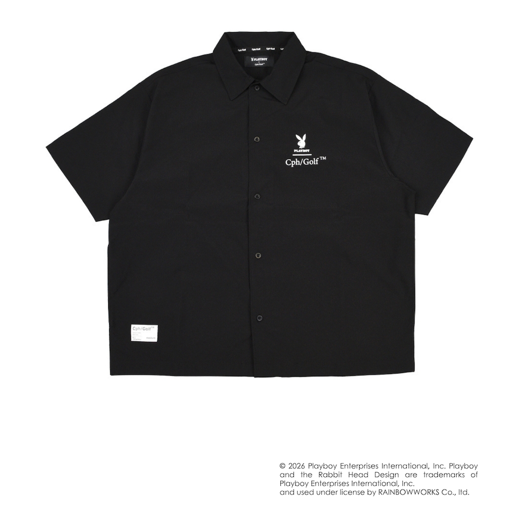 プレイボーイ x キャプテンズヘルム ゴルフバニー ロゴ リップ ストップ シャツ