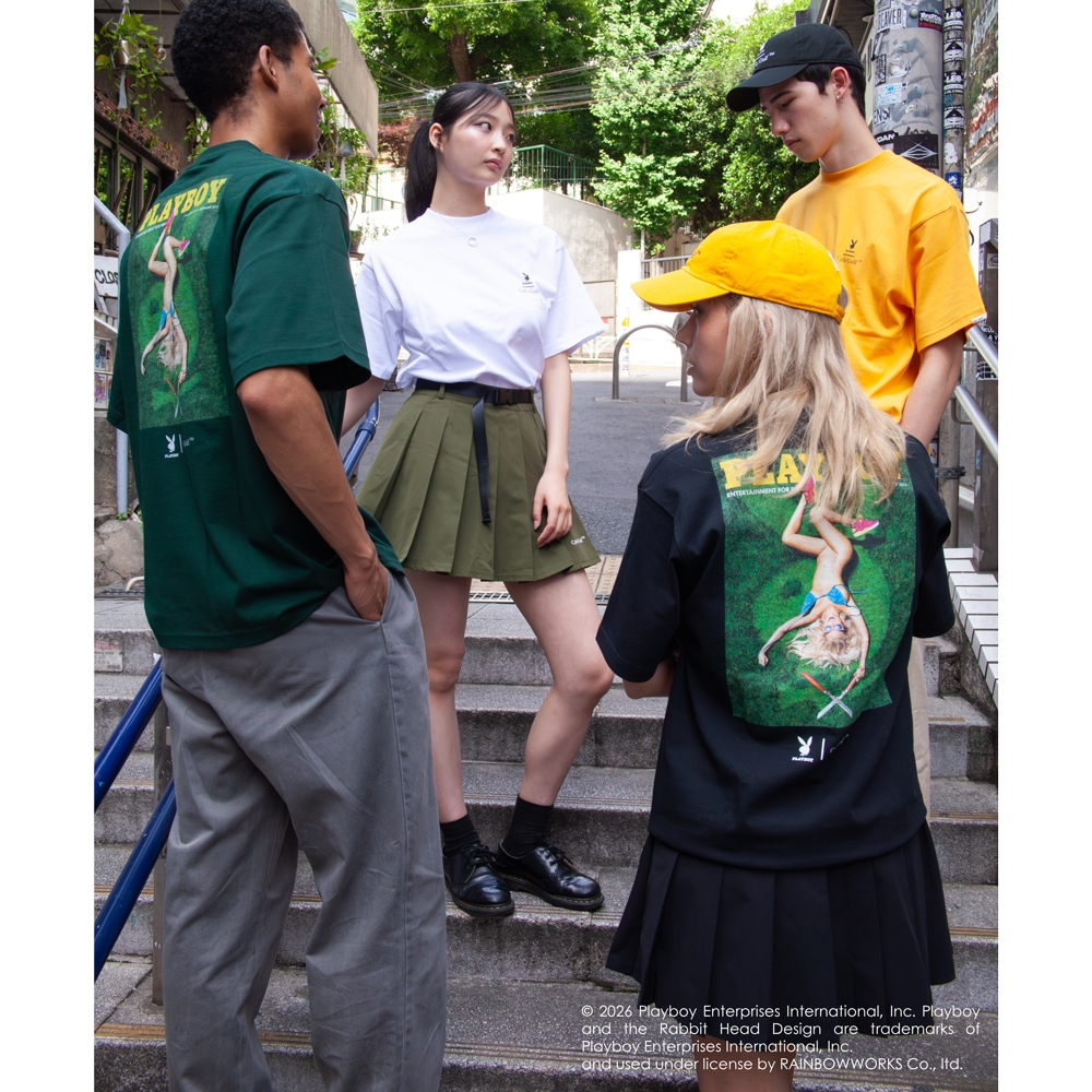 プレイボーイ x キャプテンズヘルム ゴルフバニー ロゴ リップ ストップ シャツ