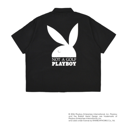 プレイボーイ x キャプテンズヘルム ゴルフバニー ロゴ リップ ストップ シャツ