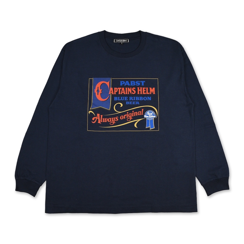 パブストブルーリボン × キャプテンズヘルム オールド サインボード ロングスリーブ