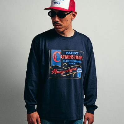 パブストブルーリボン × キャプテンズヘルム オールド サインボード ロングスリーブ
