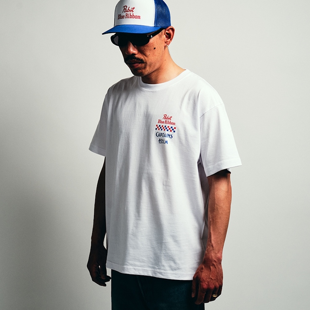 パブストブルーリボン × キャプテンズヘルム ライド　ブルー ショートスリーブ