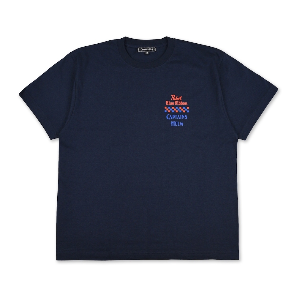 パブストブルーリボン × キャプテンズヘルム ライド　ブルー ショートスリーブ