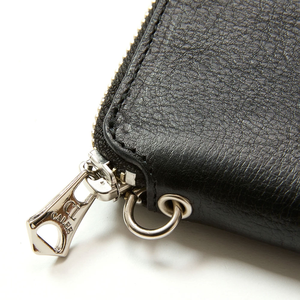 コンパクトウォレット キャットアイ スタッズ レザー キャリー スタッズ レザー ジップ マルチ ウォレット | CALEE STUDS
