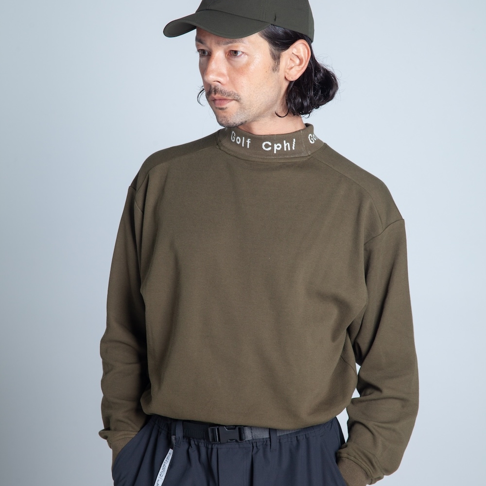 キャプテンズヘルム ゴルフ ジャガード モック ネック ロングスリーブ