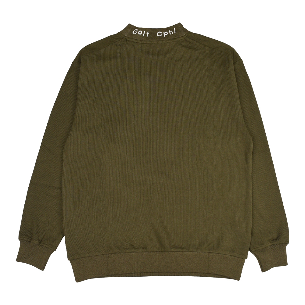 Captains Helm Golf モックネック カーキ キャプテンズヘルム ゴルフ ジャガード モック ネック ロングスリーブ